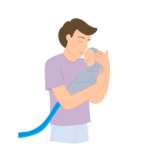 Male_Holds_Baby_CuddleCot Father Holds Baby after loss using CuddleCot