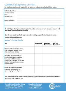 CuddleCot Competency Checklist