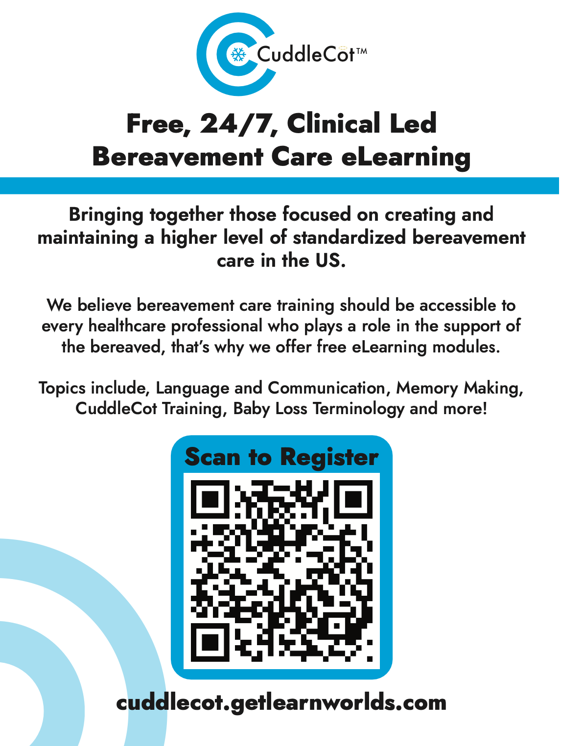 Printable poster for staff spaces to encourage training sign ups