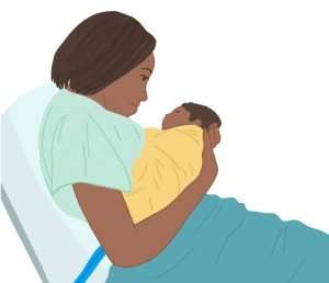 Mother_Holds_Baby_CuddleCot Mother Holds Baby using CuddleCot pads