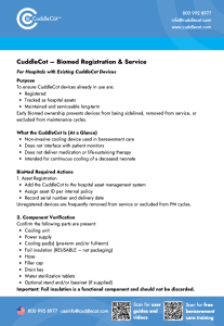 Biomed registration for facilities already with CuddleCots