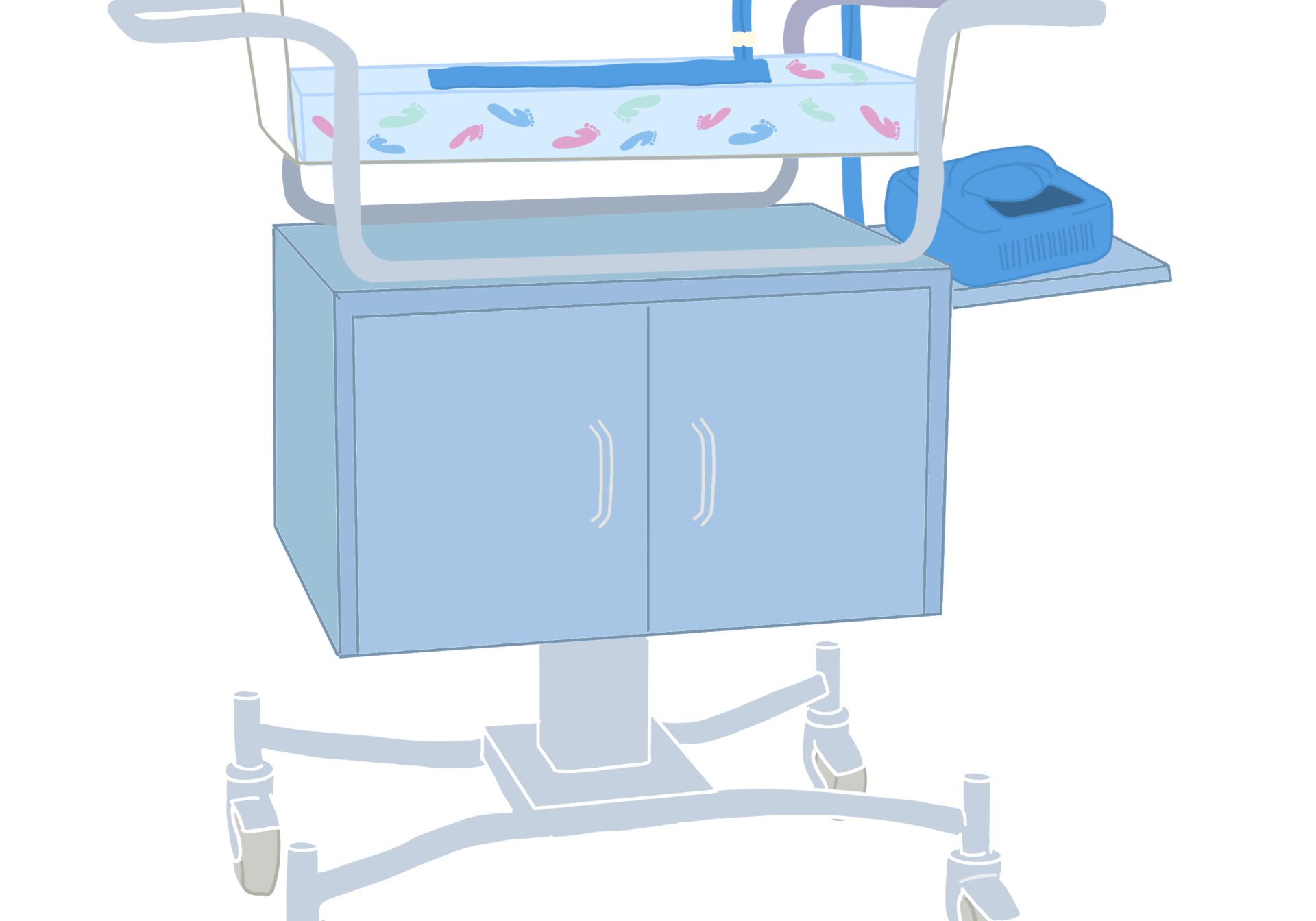CuddleCot used with hospital trolley