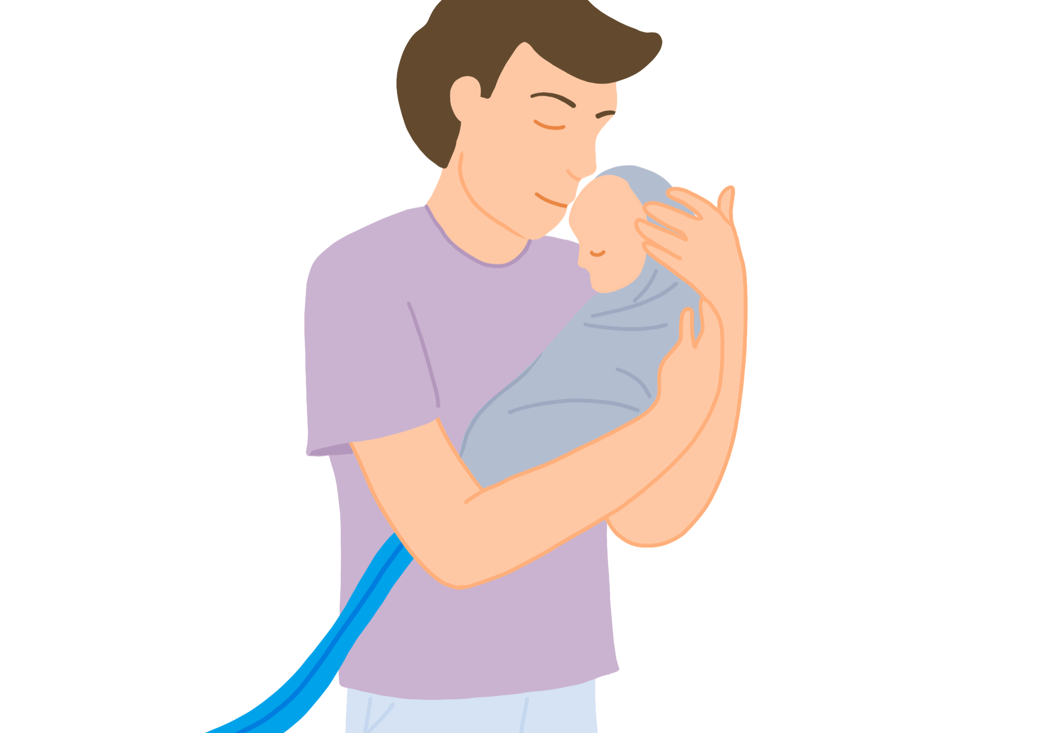 Father Holds Baby after loss using CuddleCot